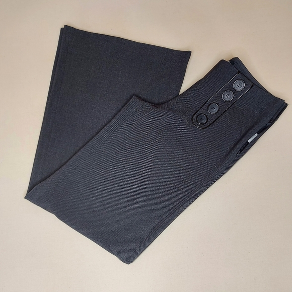 Charcoal Grey Wide Leg Palazzo Pants Size 4 Brand Kensie Pretty - Picture 4 of 10